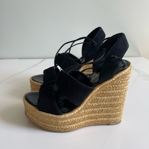 AUTHENTIC YSL LACE UP WEDGES - Picture 5 of 13